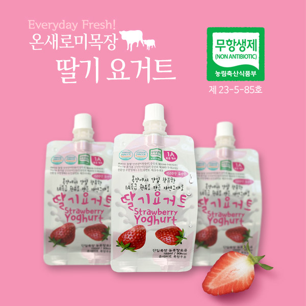 온새미로 목장 딸기 파우치100ml