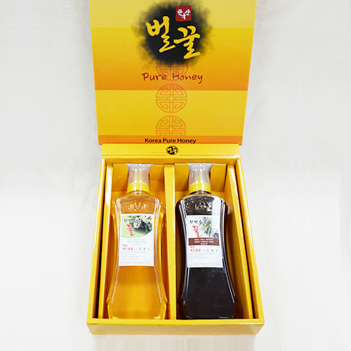 100% 천연농축 800ml 2종세트 상품(밤꿀+아카시아꿀)  