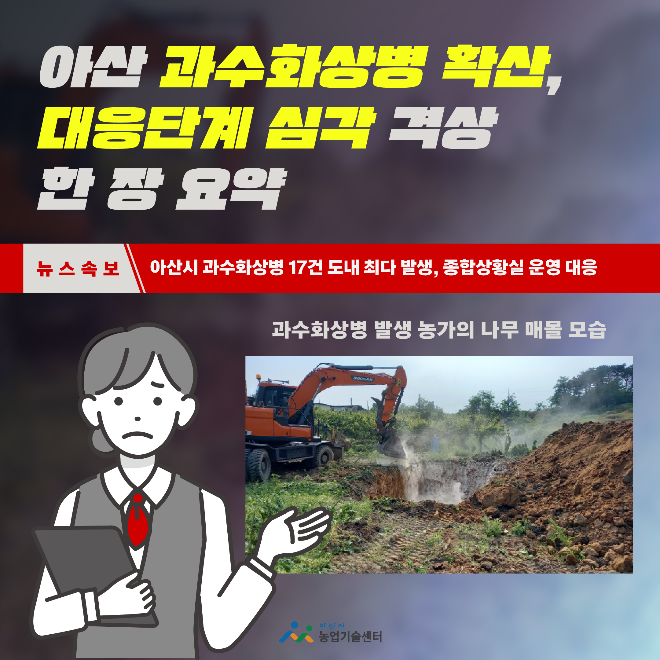 아산 과수화상병 확산, 대응단계 심각 격상