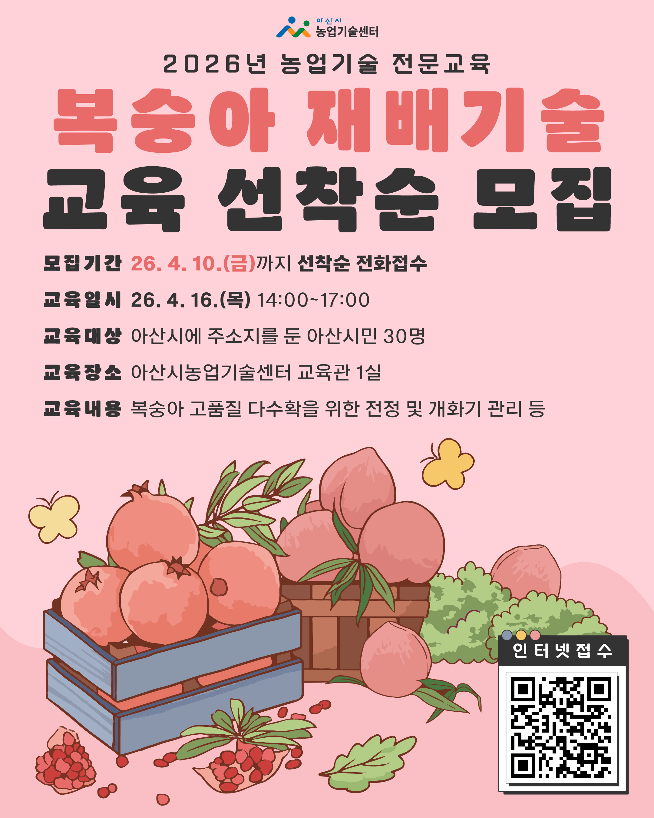 2026년 농업기술전문교육 복숭아 재배기술 과정