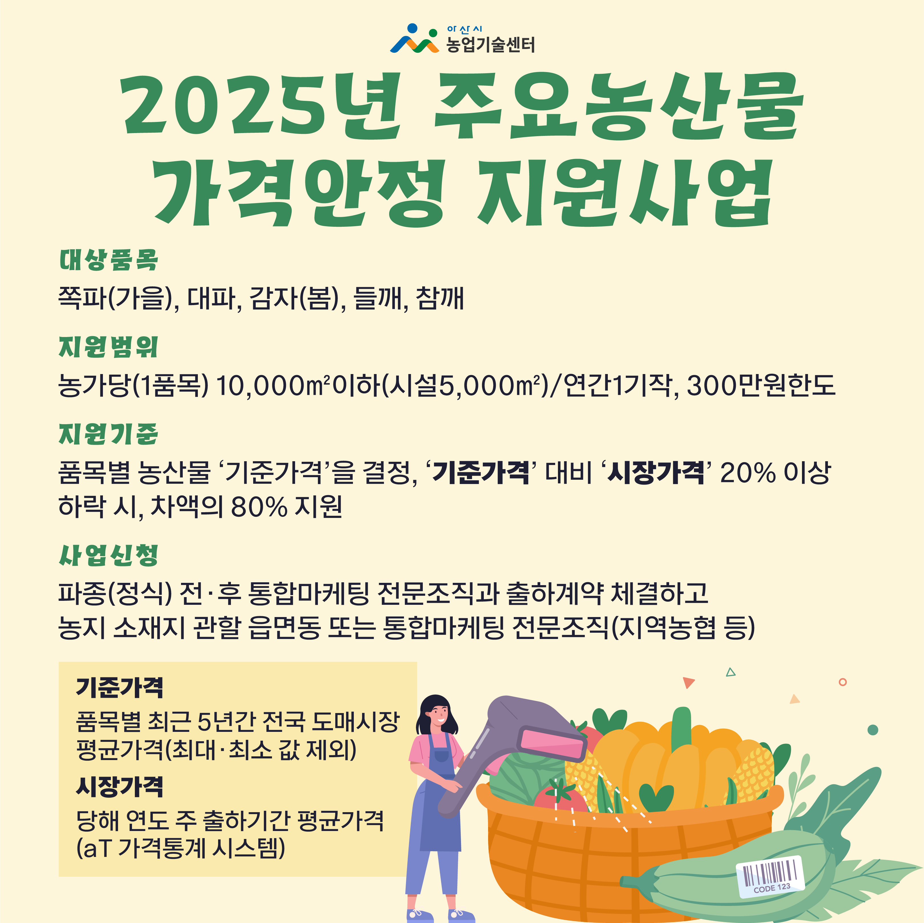 2025년 주요농산물 가격안정 지원사업 추진계획